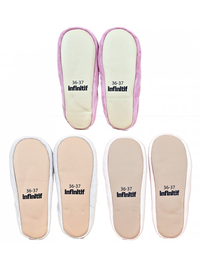 Zapatillas de casa mujer INFINITIF Pantuflas bailarinas Pack de 2 Multicolor - Kiabi