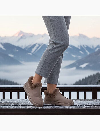 Zapatillas de casa mujer invierno nórdicas, altas tobillo, suela antideslizante