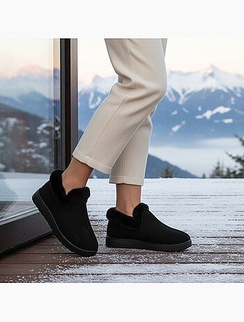 Zapatillas de casa mujer invierno nórdicas, altas tobillo, suela antideslizante