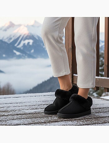 Zapatillas de casa mujer invierno nórdico, suela acanalada interior exterior ozabi