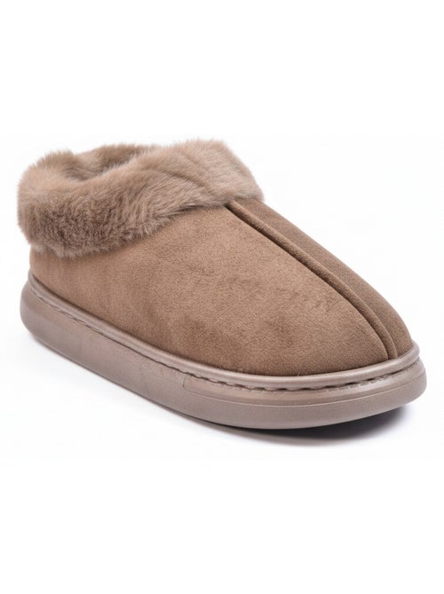 Zapatillas de casa mujer ozabi cerradas, ante sintético, cuello peluche - Kiabi