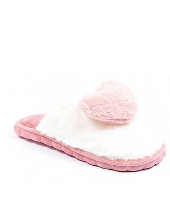 Zapatillas de casa mujer ozabi piel sintética corazón 3d