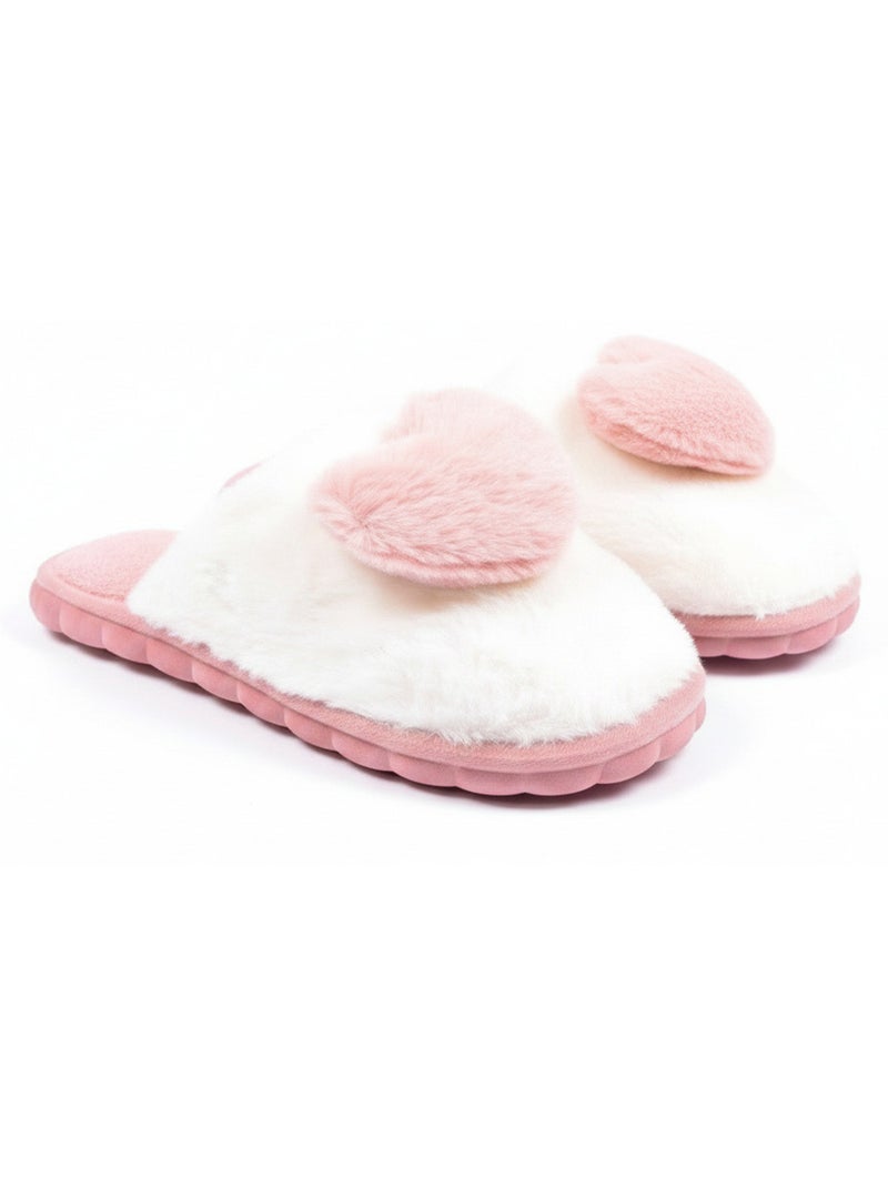 Zapatillas de casa mujer ozabi piel sintética corazón 3d Rosa - Kiabi