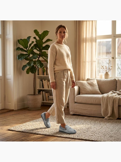 Zapatillas de casa mujer terciopelo Charentaises antideslizantes OZABI - Kiabi Zapatillas de casa mujer terciopelo Charentaises antideslizantes OZABI - Kiabi
