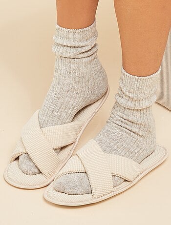 Zapatillas de casa mules de gasa de algodón
