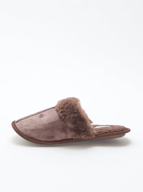 Zapatillas de casa mules de pelo sintético - Kiabi