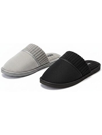 Zapatillas de casa mules hombre acanaladas pack 2 pares OLIVER GRANT PARIS