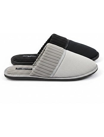 Zapatillas de casa mules hombre acanaladas pack 2 pares OLIVER GRANT PARIS