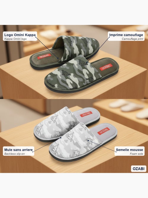 Zapatillas de casa mules hombre KAPPA acolchadas logo Omini pack 2 pares - Kiabi Zapatillas de casa mules hombre KAPPA acolchadas logo Omini pack 2 pares - Kiabi