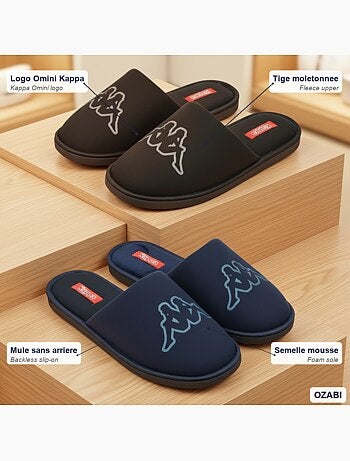 Zapatillas de casa mules hombre KAPPA acolchadas logo Omini pack 2 pares
