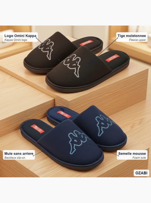 Zapatillas de casa mules hombre KAPPA acolchadas logo Omini pack 2 pares - Kiabi Zapatillas de casa mules hombre KAPPA acolchadas logo Omini pack 2 pares - Kiabi