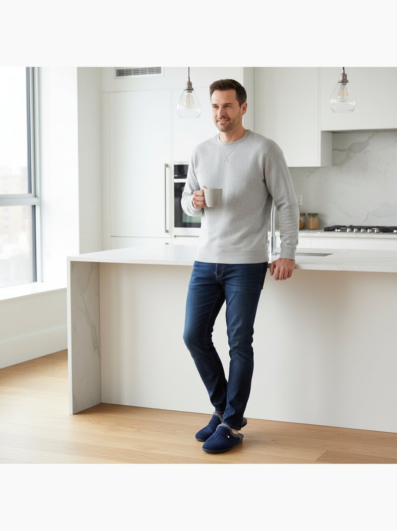Zapatillas de casa mules hombre ozabi motivos fantasía fabricadas españa Azul marino - Kiabi