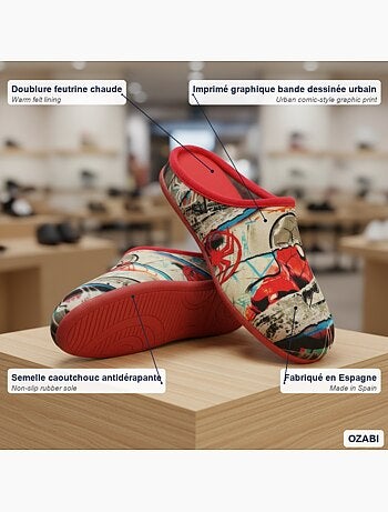 Zapatillas de casa mules hombre ozabi motivos fantasía fabricadas españa
