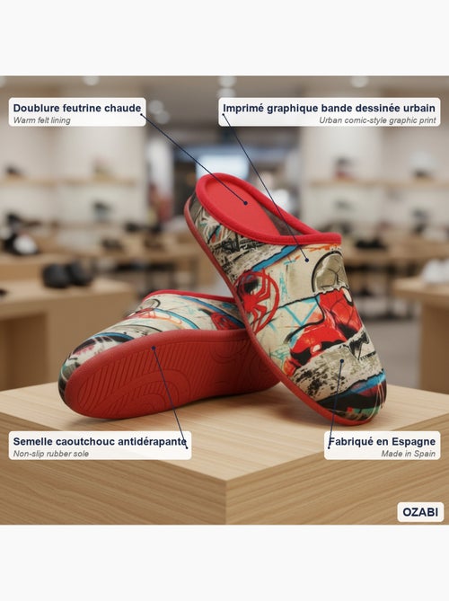Zapatillas de casa mules hombre ozabi motivos fantasía fabricadas españa - Kiabi
