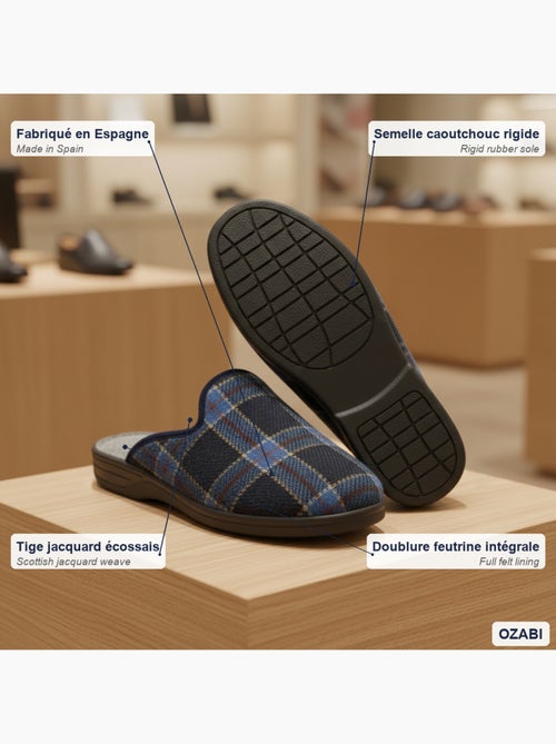 Zapatillas de casa mules hombre tige jacquard escocés ozabi - Kiabi Zapatillas de casa mules hombre tige jacquard escocés ozabi - Kiabi