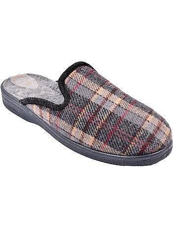 Zapatillas de casa mules hombre tige jacquard escocés ozabi