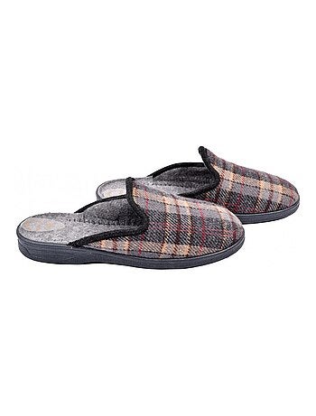 Zapatillas de casa mules hombre tige jacquard escocés ozabi