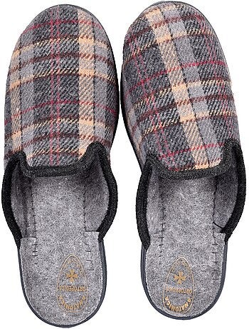 Zapatillas de casa mules hombre tige jacquard escocés ozabi