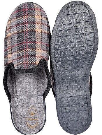 Zapatillas de casa mules hombre tige jacquard escocés ozabi