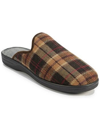 Zapatillas de casa mules hombre tige jacquard escocés ozabi