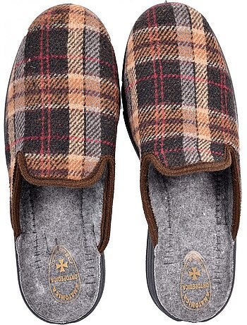 Zapatillas de casa mules hombre tige jacquard escocés ozabi