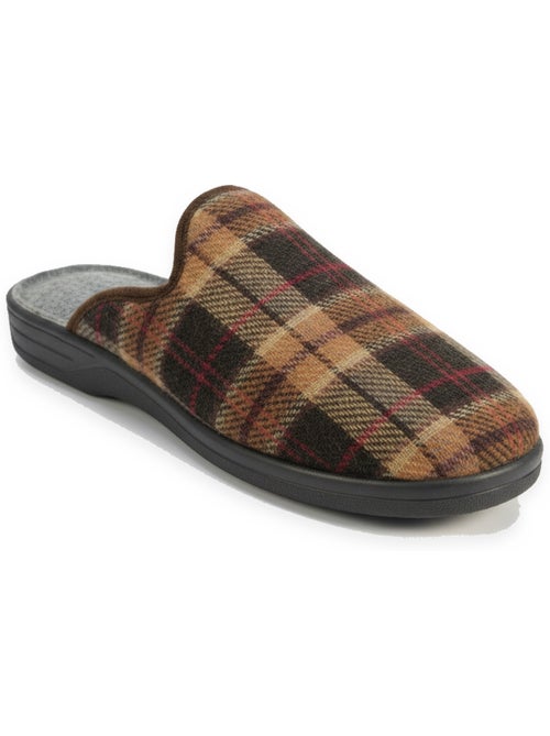 Zapatillas de casa mules hombre tige jacquard escocés ozabi - Kiabi