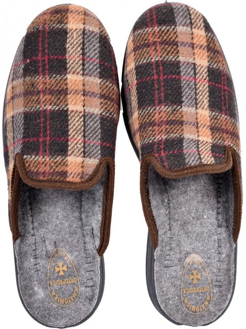 Zapatillas de casa mules hombre tige jacquard escocés ozabi - Kiabi