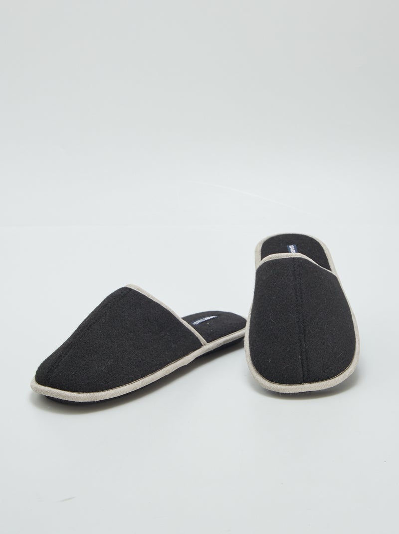 Zapatillas de casa mules negro - Kiabi