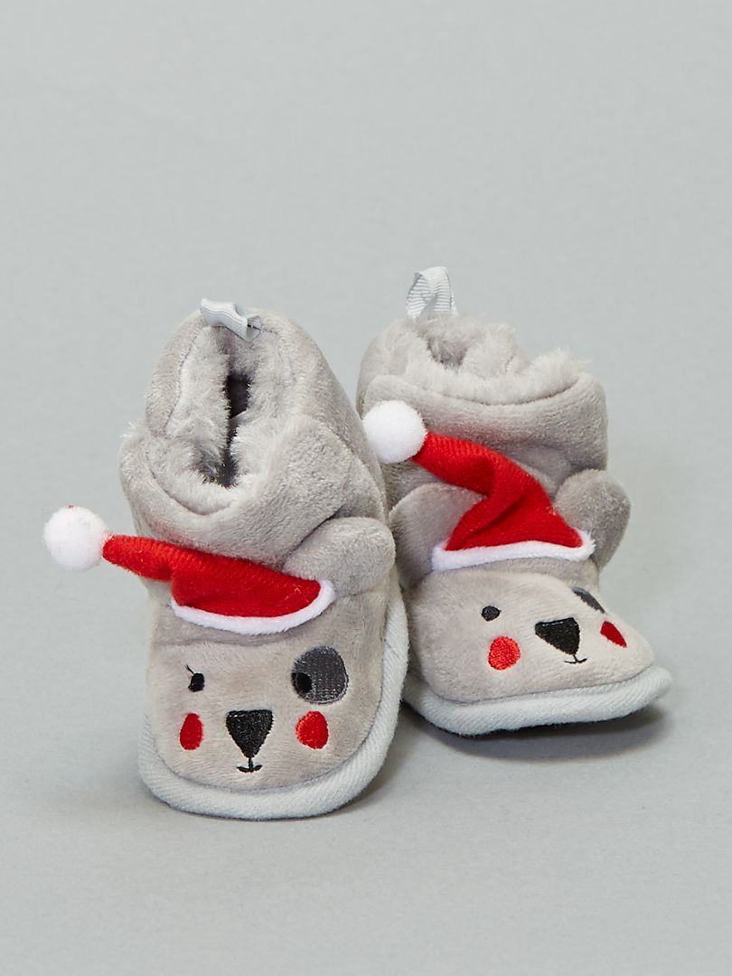 Zapatillas de casa Navidad GRIS - Kiabi