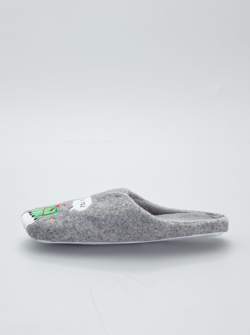 Zapatillas de casa 'Navidad' gris Kiabi