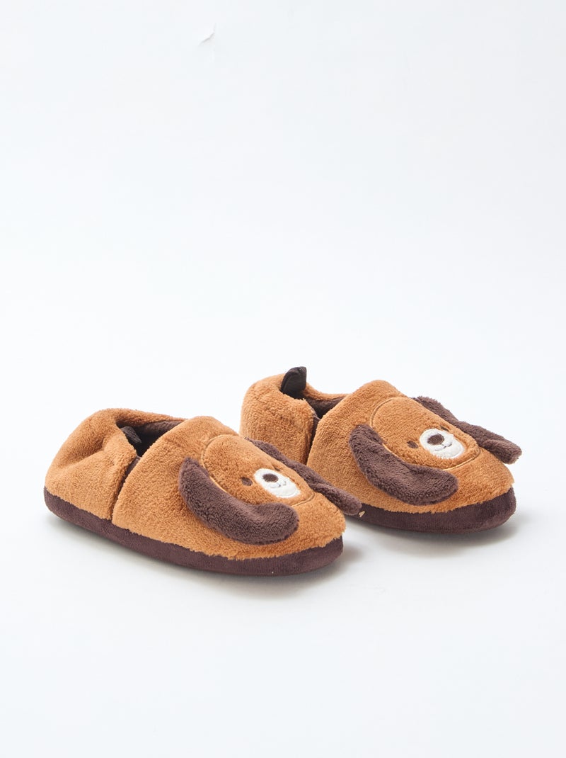 Zapatillas de casa 'perros' con adorno en relieve Marron Niño