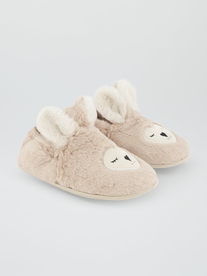Zapatillas de casa suaves 'conejos' BEIGE - Kiabi