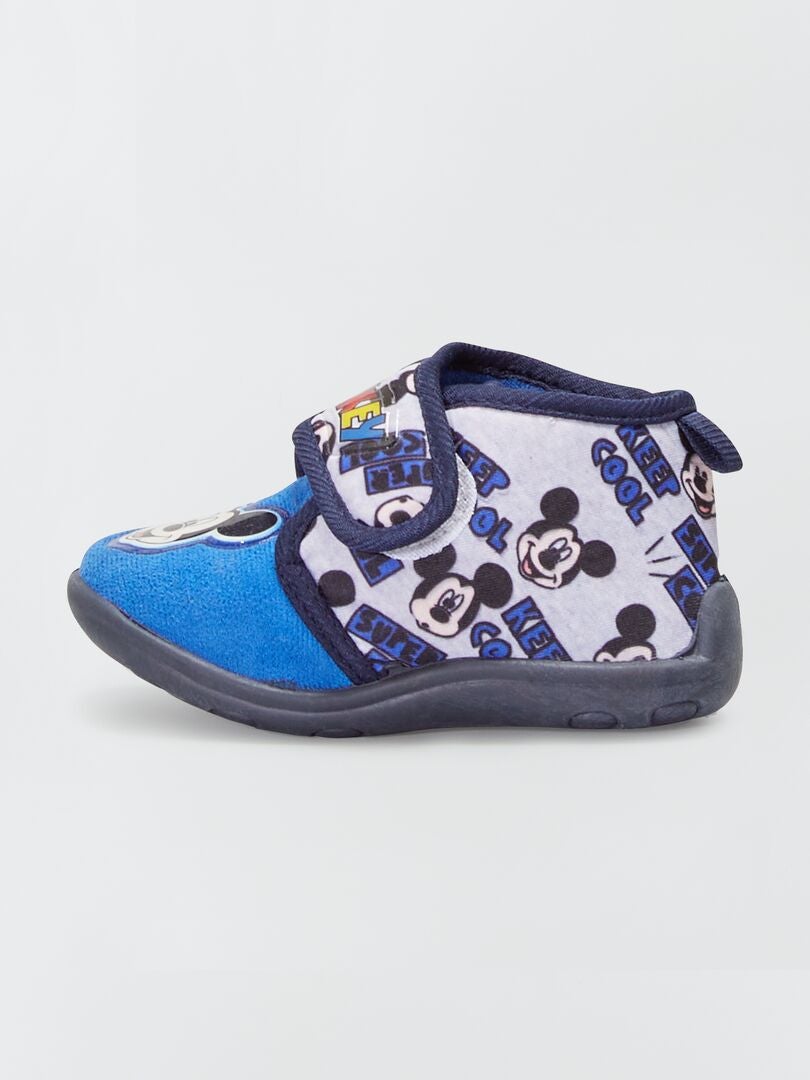 Zapatillas de casa terciopelo 'Mickey' azul navy - Kiabi