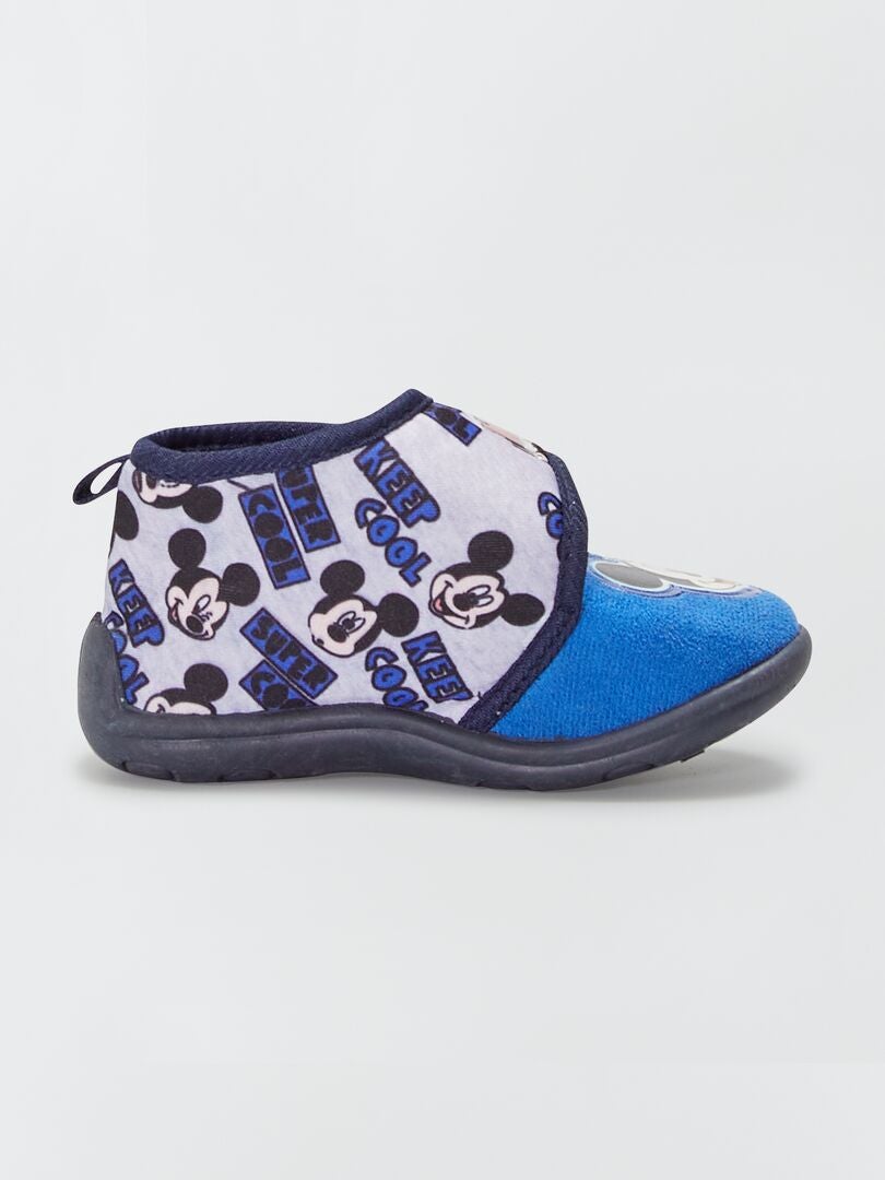 Zapatillas de casa terciopelo 'Mickey' azul navy - Kiabi