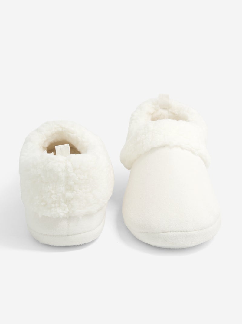 Zapatillas de casa tipo botín bajo forradas Beige - Kiabi