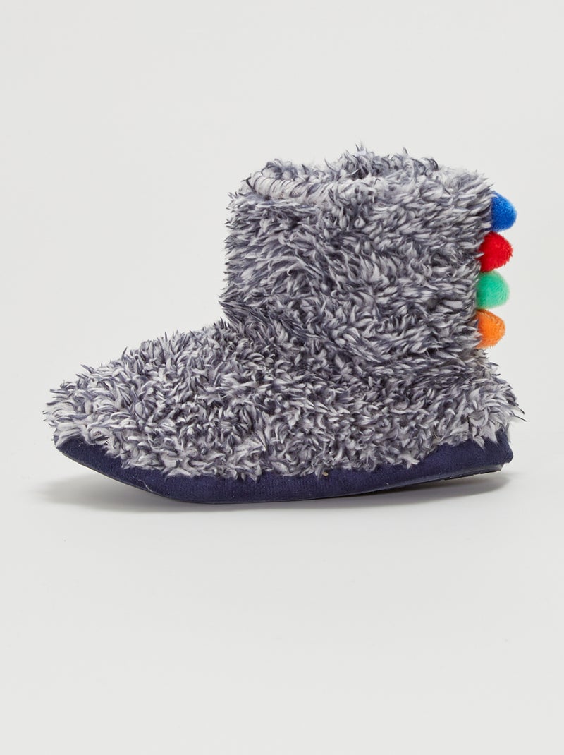 Zapatillas de casa tipo botines azul - Kiabi