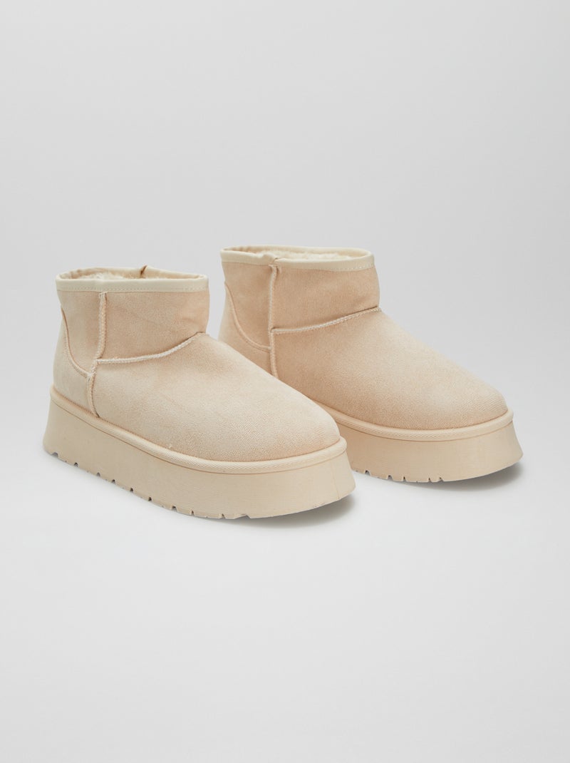 Zapatillas de casa tipo botines BEIGE - Kiabi
