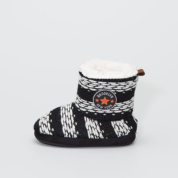 Zapatillas de casa tipo botines de punto bebé niño - a rayas - Kiabi -  10,00€