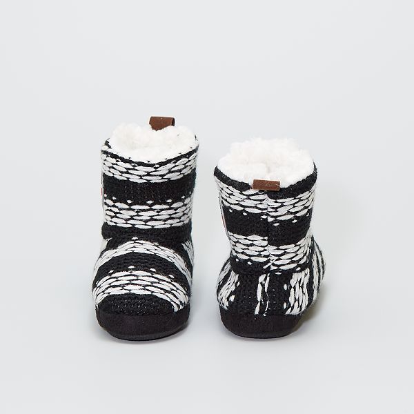 Zapatillas de casa tipo botines de punto bebé niño - a rayas - Kiabi -  10,00€