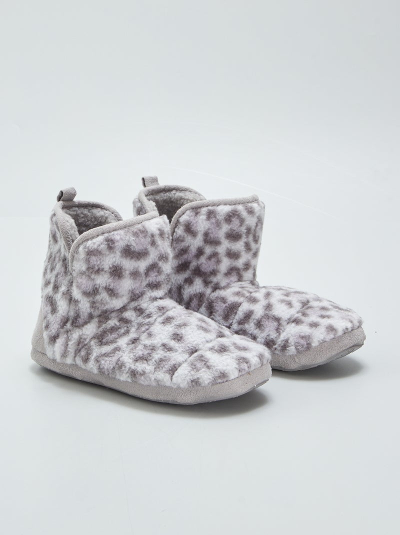 Zapatillas de casa tipo botines GRIS - Kiabi