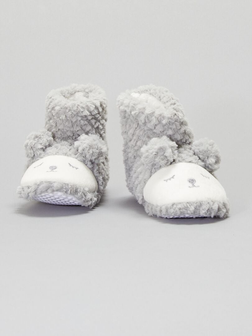 Zapatillas de casa tipo botines 'oveja' gris - Kiabi