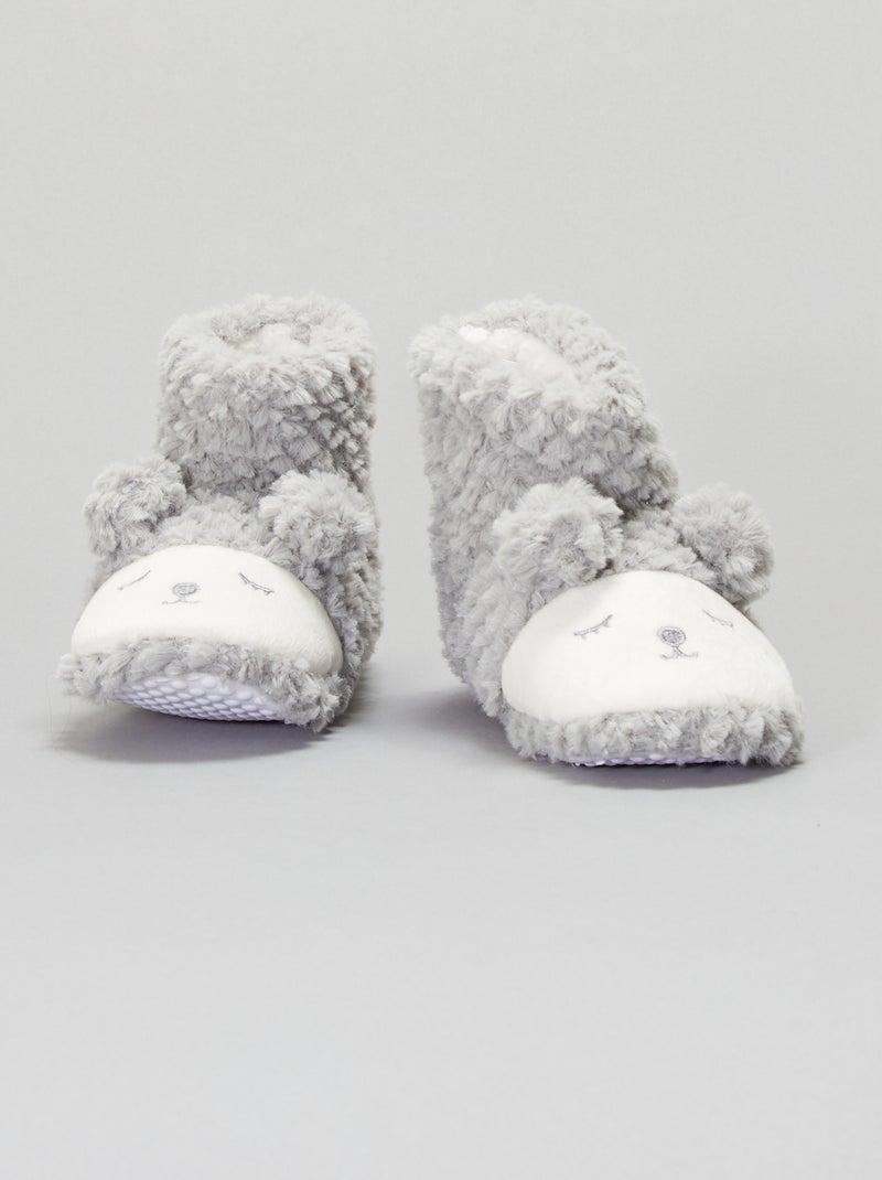 Zapatillas de casa tipo botines 'oveja' gris - Kiabi