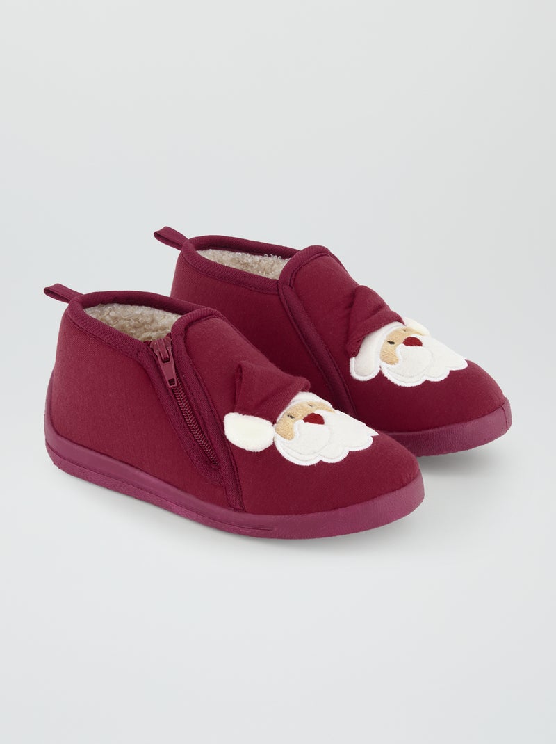 Zapatillas de casa tipo botines 'Papá Noel' ROJO - Kiabi