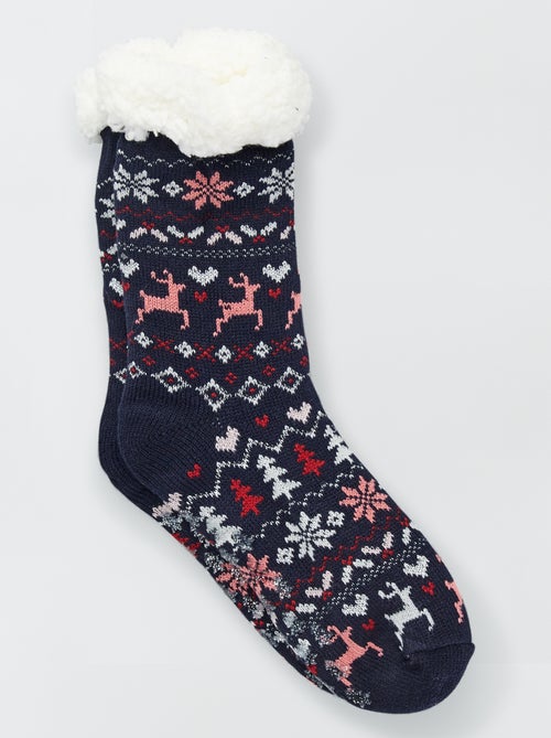 Zapatillas de casa tipo calcetines de Navidad - Kiabi