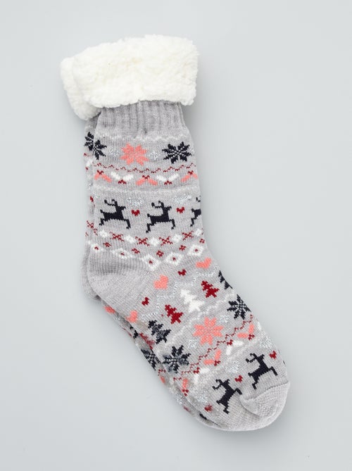 Zapatillas de casa tipo calcetines de Navidad - Kiabi