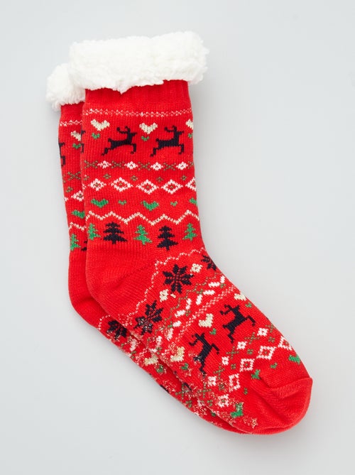 Zapatillas de casa tipo calcetines de Navidad - Kiabi