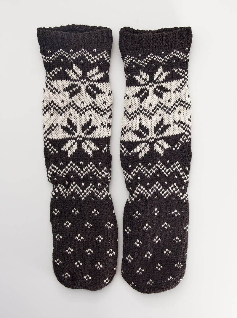 Zapatillas de casa tipo calcetines NEGRO - Kiabi