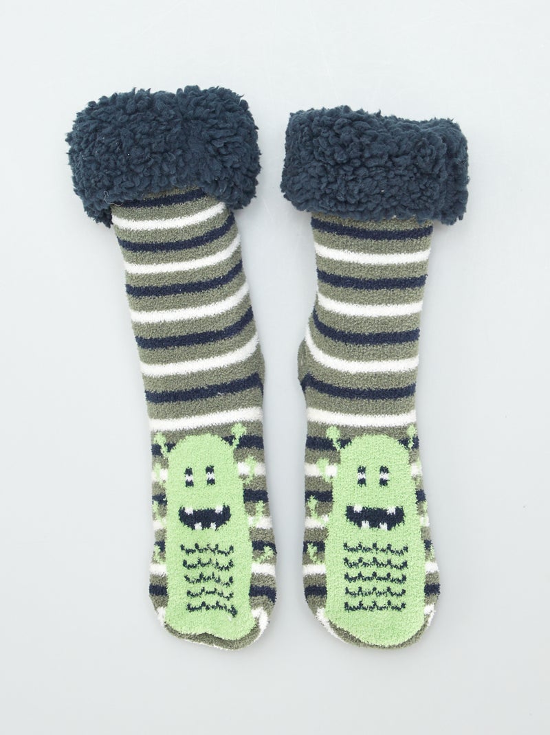 Zapatillas de casa tipo calcetines VERDE - Kiabi