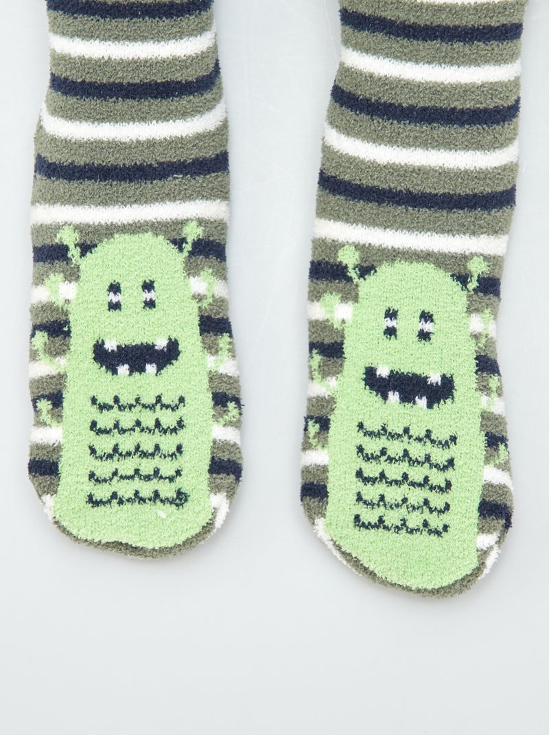 Zapatillas de casa tipo calcetines VERDE - Kiabi