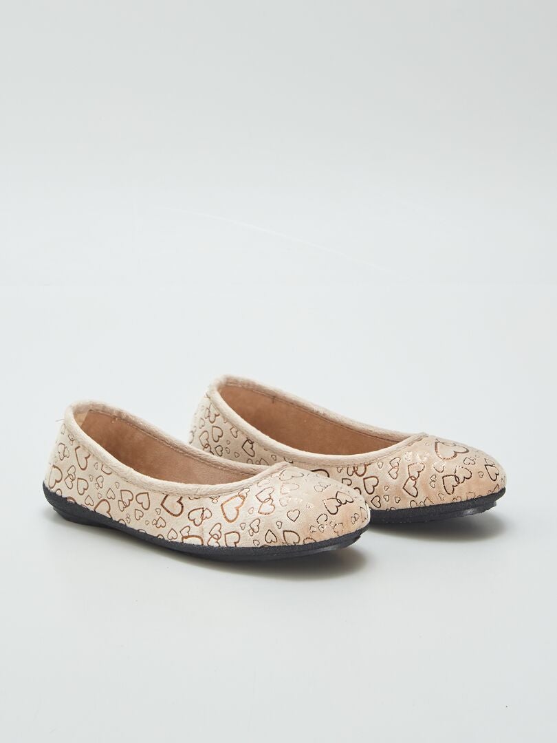 Zapatillas de casa tipo manoletinas BEIGE - Kiabi